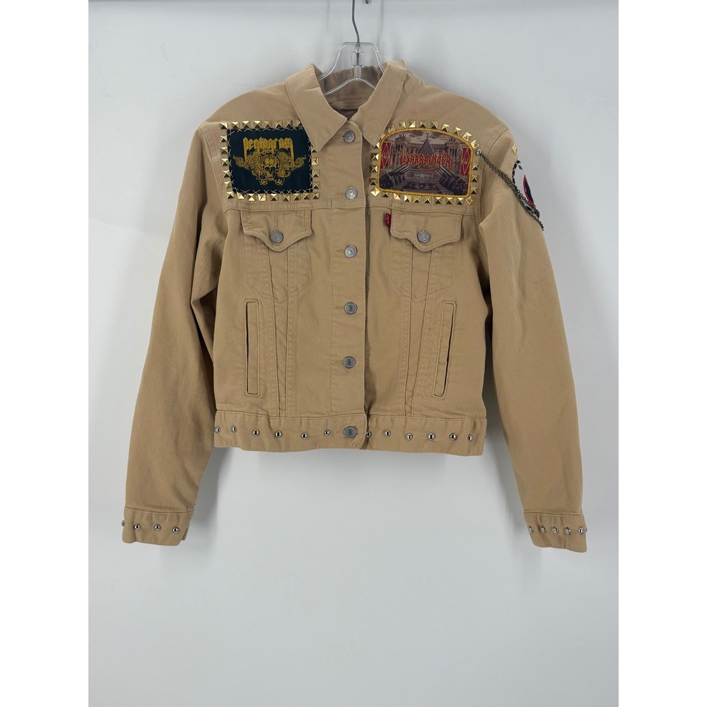Levi's Studded Denim Jacket Venom Welcome to Hell Punk Metal Battle Jacket Small